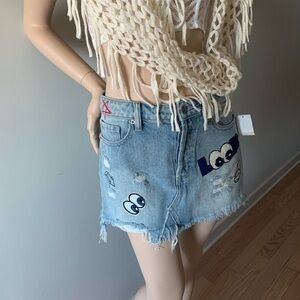 Hidden Jeans Distressed Jeans Skirt